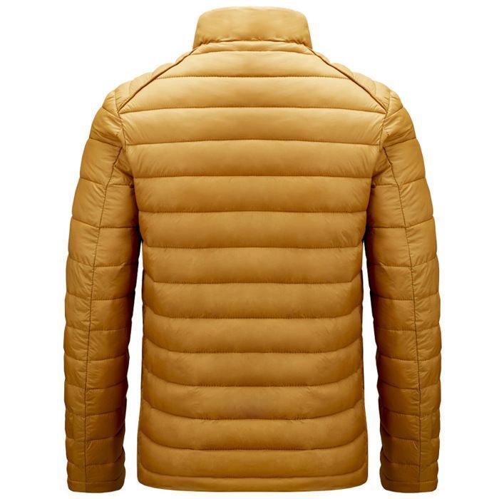 Funmoon Men's Down Jacket - Black - Slim Fit - Zip Closure - Cotton