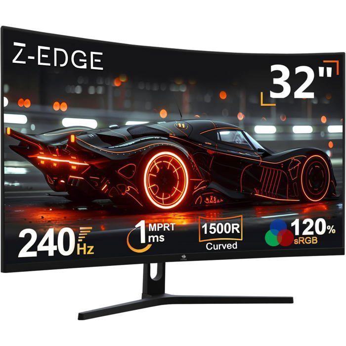 32-inch Z-Edge Gaming Monitor, Curved Computer Monitor, FHD 1080P 240Hz 1500R VA MPRT 1ms FreeSync