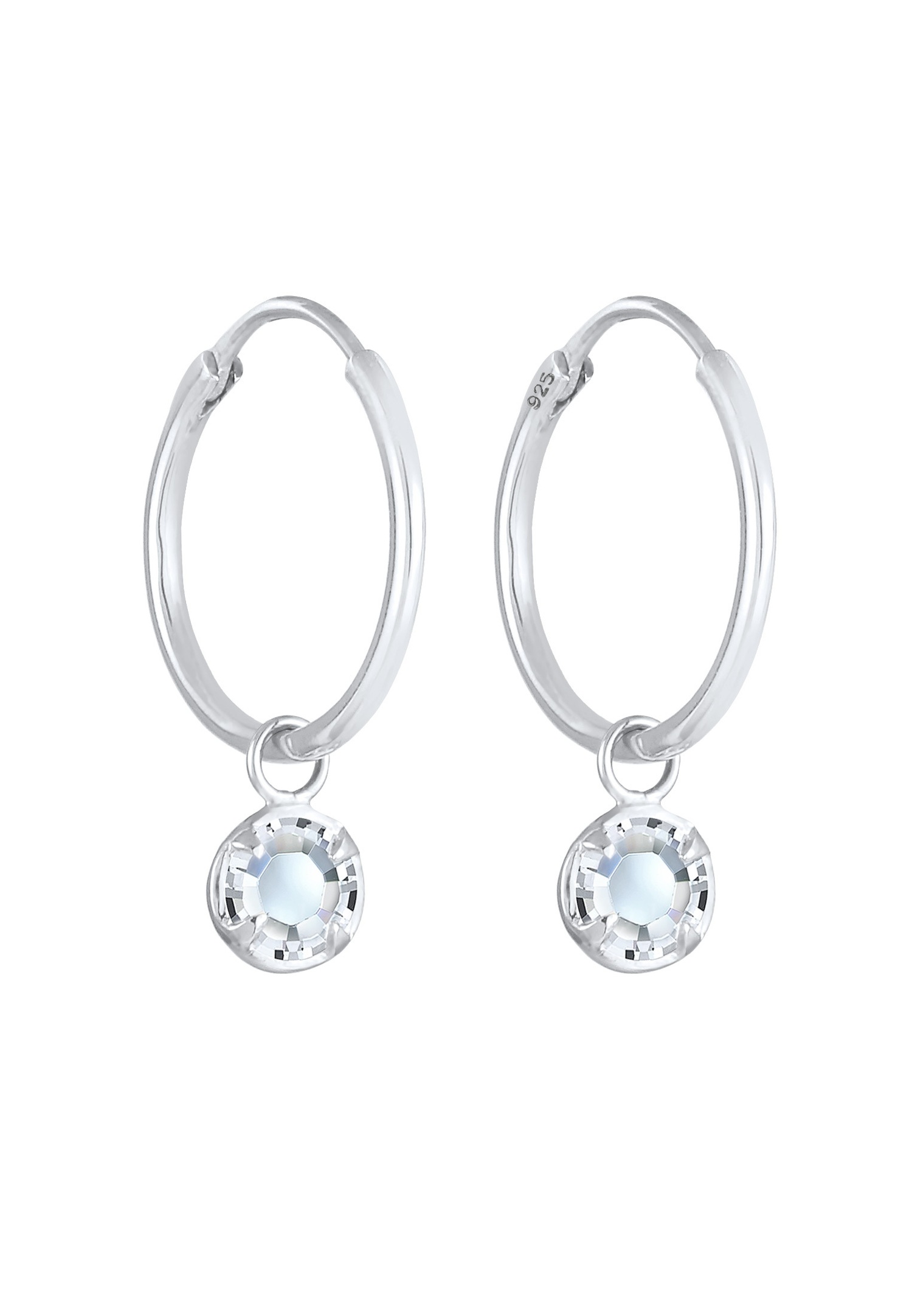 Elli Pendentif Solitaire Filigrane Glamour avec des Cristaux Boucles D'oreilles Femme - (925/1000) Argent