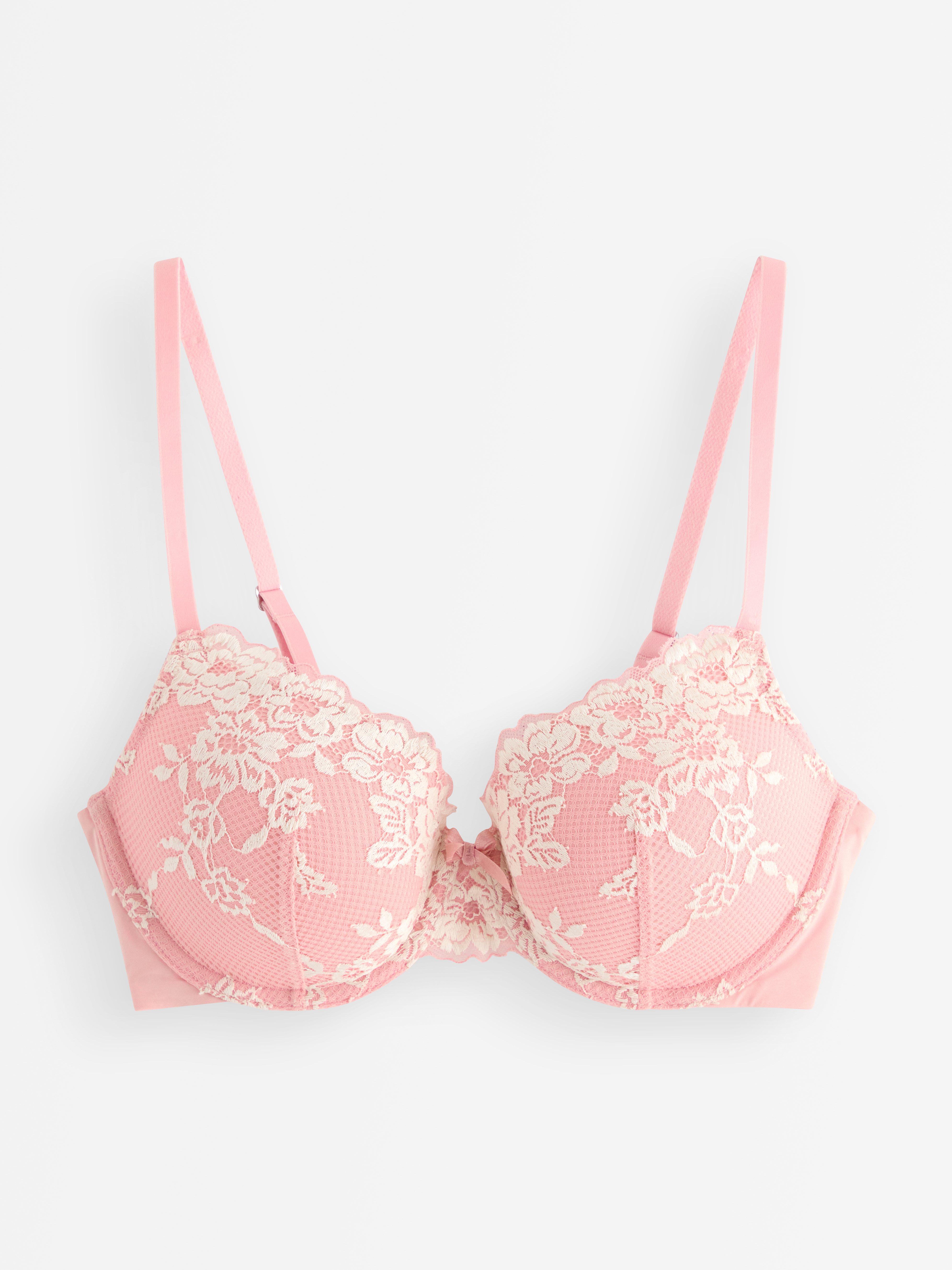 Sutiã camiseta Lily com renda rosa claro