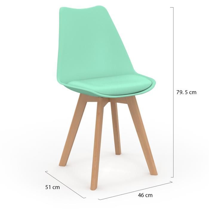 IDMARKET Lot de 6 chaises de salle à manger SARA scandinaves pastel jaune, blanc, gris clair x2, vert mentholé x2