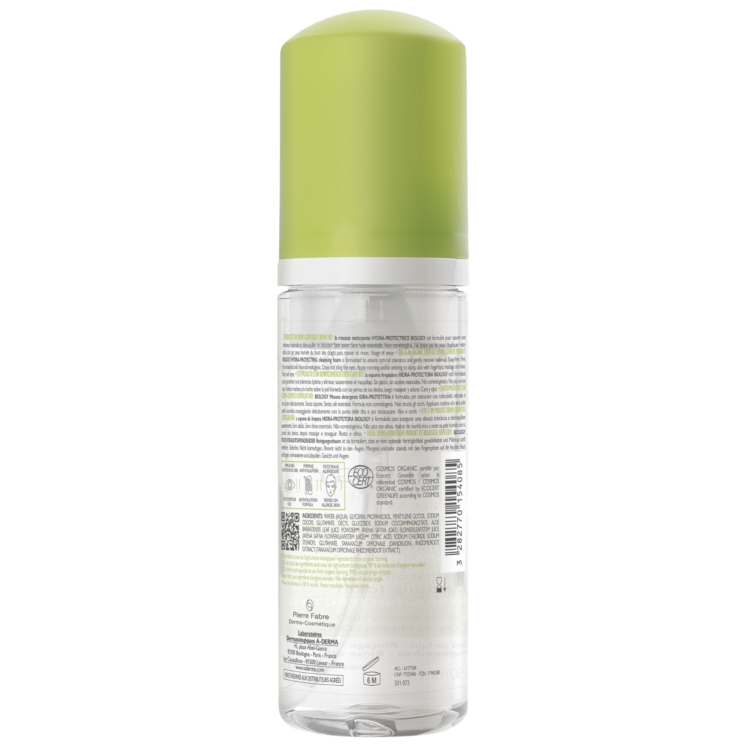 A-DERMA Biology dermatoloģiskās tīrīšanas putas - 150 ml