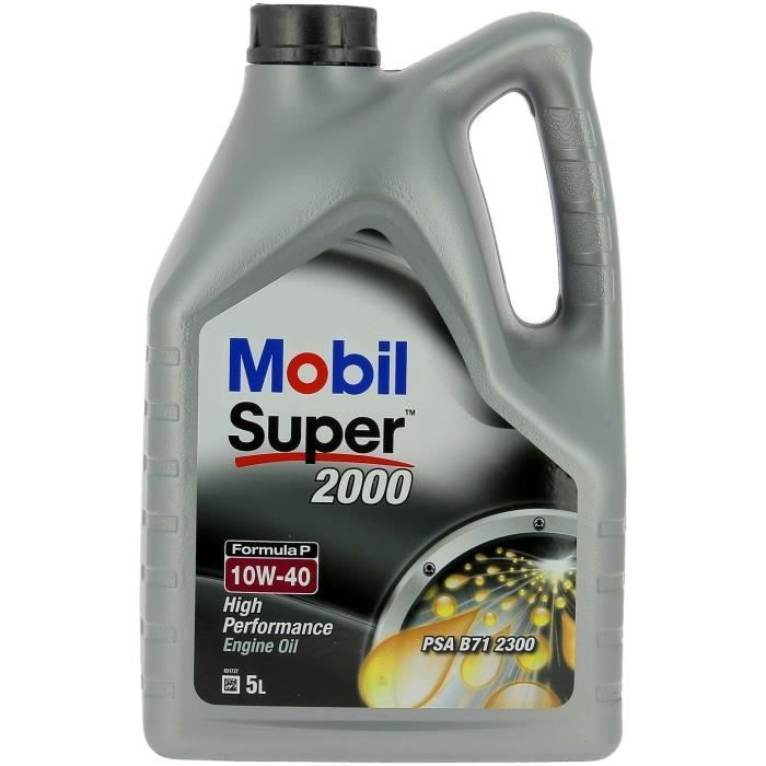 Olio motore sintetico 10W-40 - MOBIL - Super 2000 X1 - Formula-P - lattina da 5 litri - ad alte prestazioni anti-inquinamento
