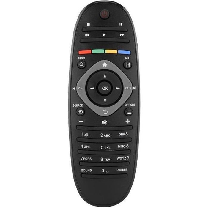 Mando a distancia universal - Philips - Negro - ABS ecológico - Duradero - Fácil de usar