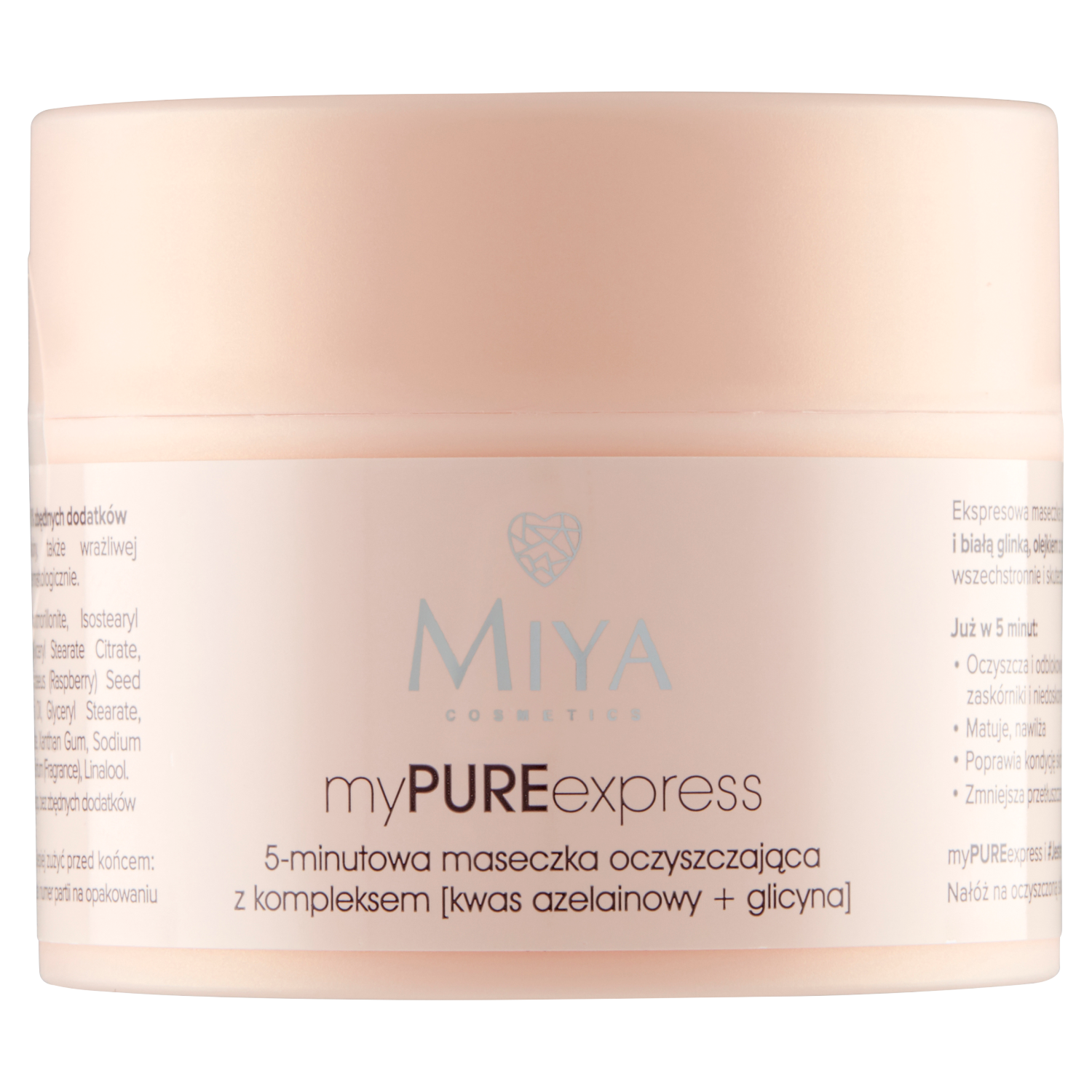 Miya Cosmetics 5-Minuten-Reinigungsmaske mit Azelainsäure- und Glycinkomplex 50 g