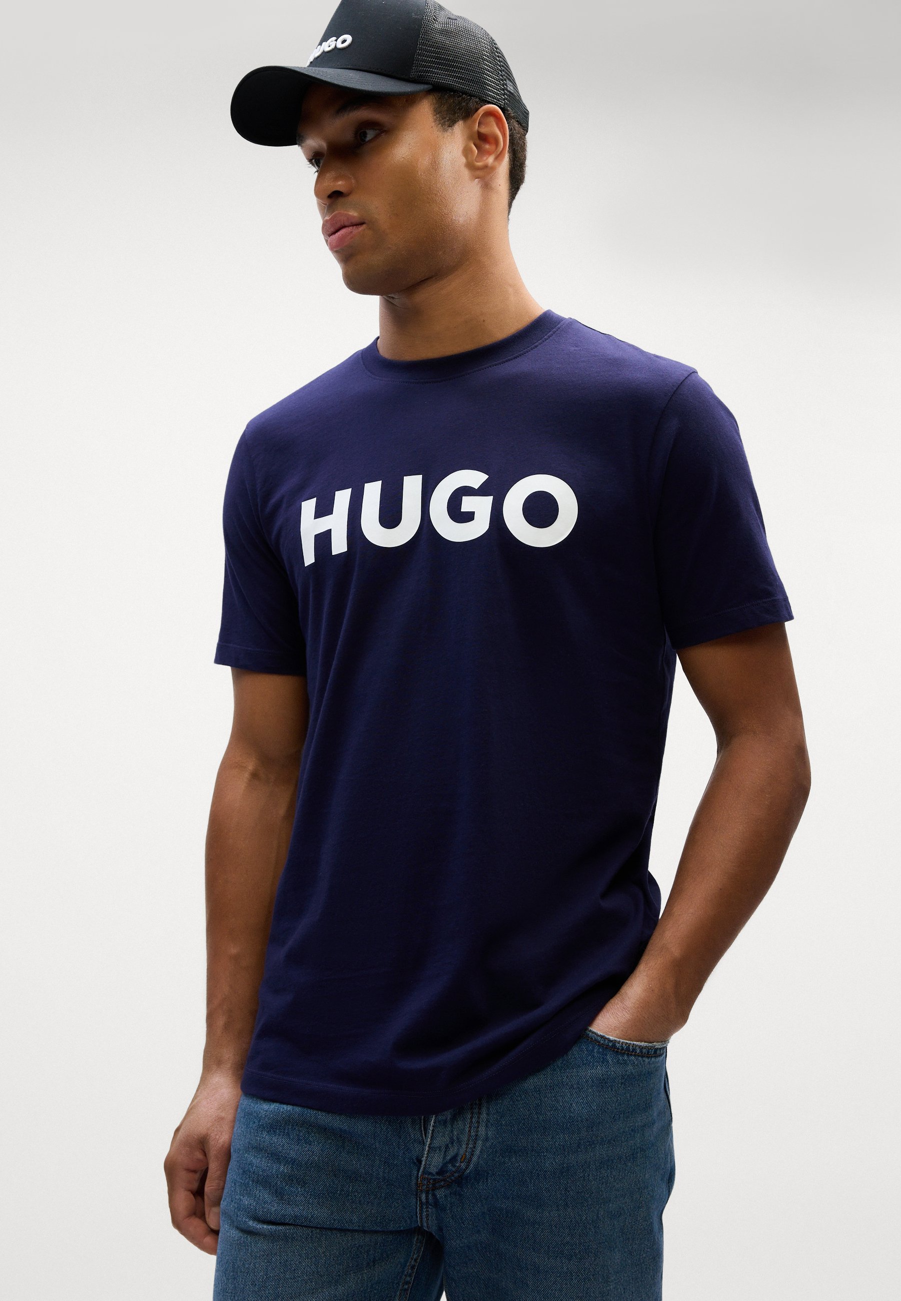 HUGO DULIVIO - Triko s potiskem - navy
