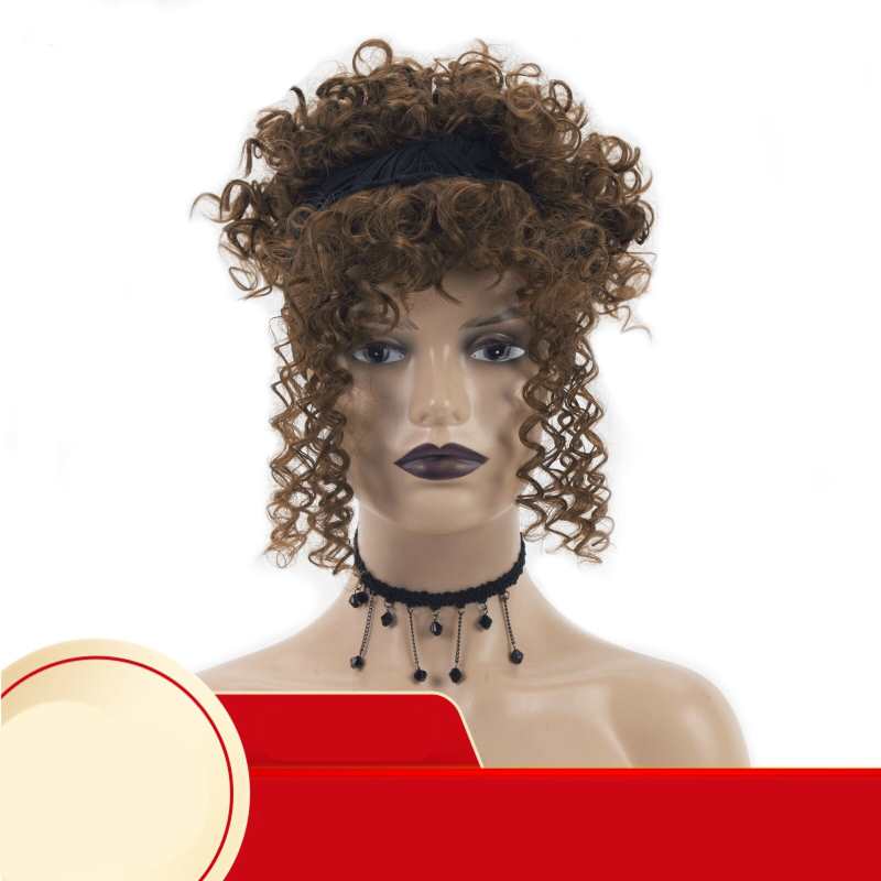 Synthetic Wig Short Afro Kinky Curly Hair Wigs for Black Women Curls Bangs African Hairband for Hair Turban Wraps