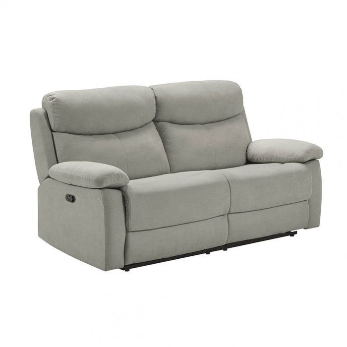 PRICE - 3-Seater Manual Reclining Sofa, Light Grey, Waterproof Fabric