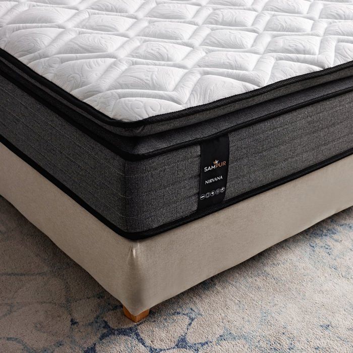Materasso Nirvana 200x200 di Sampur | Spessore 26 cm | Memory foam | Molle insacchettate | Lattice naturale | Coprimaterasso integrato