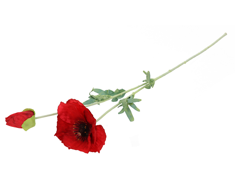 Gałązka maku 69 cm czerwona
