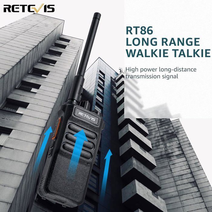 Walkie Talkie profesional Retevis RT86, radio bidireccional de largo alcance, recargable con batería de 2600 mAh, para logística (3 unidades)
