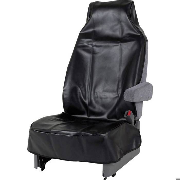 Housse de siège - HP AUTOZUBEHÖR - Universelle - Cuir synthétique - Compatible airbag - Noir