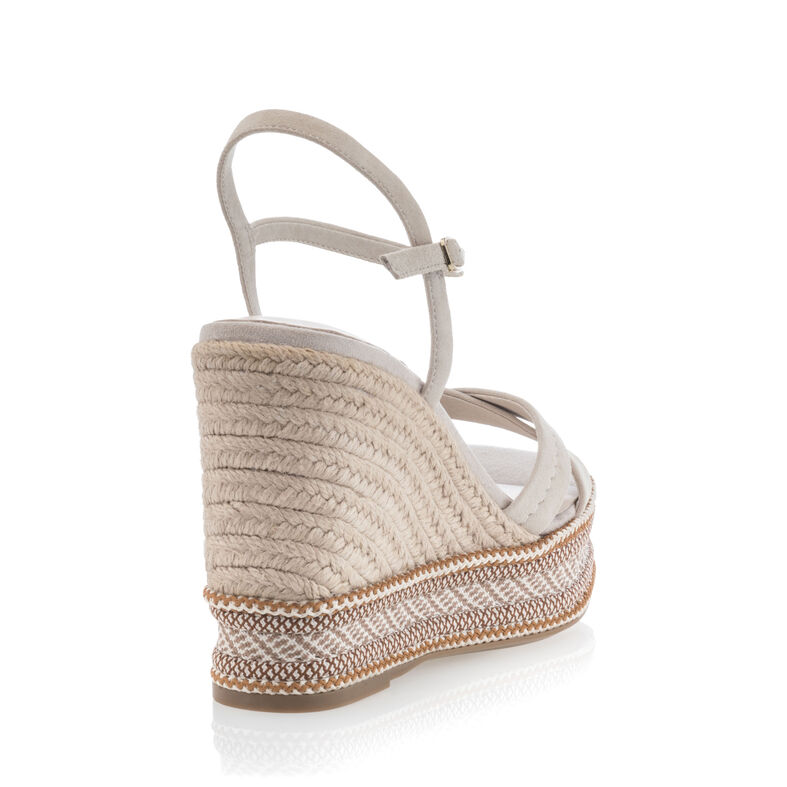 Beige sandaler / skor med öppen tå för kvinnor