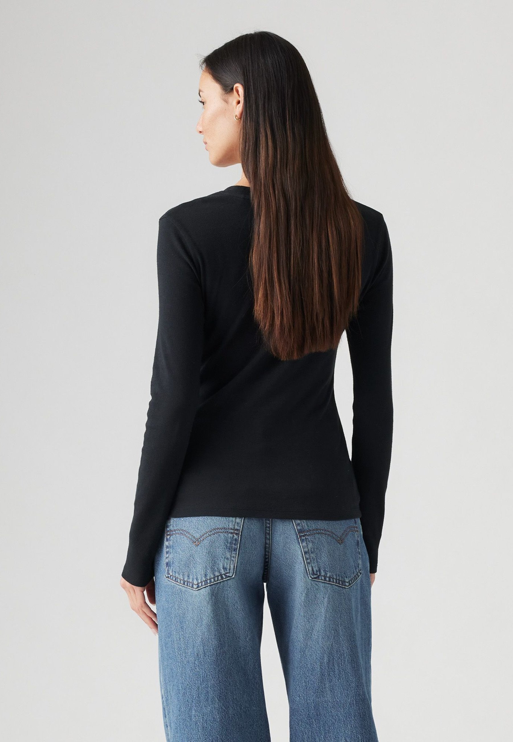 Levi's® ESSENTIAL TEE - Tričko s dlhým rukávom - antracitová noc