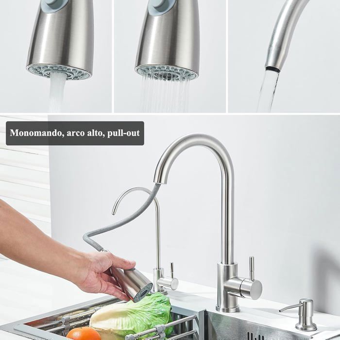 Stainless Steel Kitchen Sink, 1 Bowl, Single Bowl, Large Bowl, Soap Dispenser, Drainer Basket (55 * 45CM)
