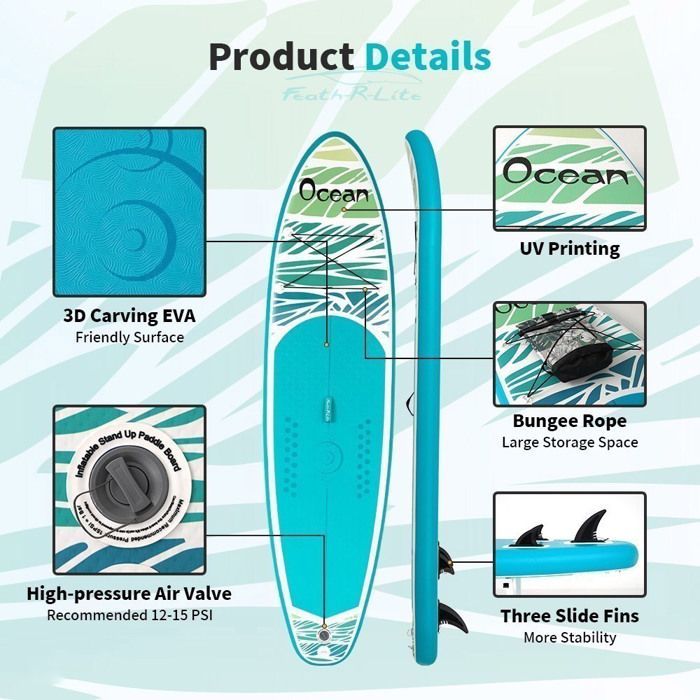 Tavola da SUP gonfiabile FunWater Stand Up, tavola da SUP antiscivolo, tavola da SUP per sport acquatici, tavola da surf, SUP