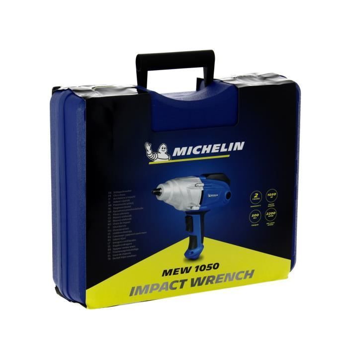 Llave de impacto MICHELIN de 230 V y 1050 W - Destornillador/Extractor de impacto - 2200 rpm - Par de apriete: 150-350 Nm (en sentido horario), 500 Nm (en sentido antihorario)