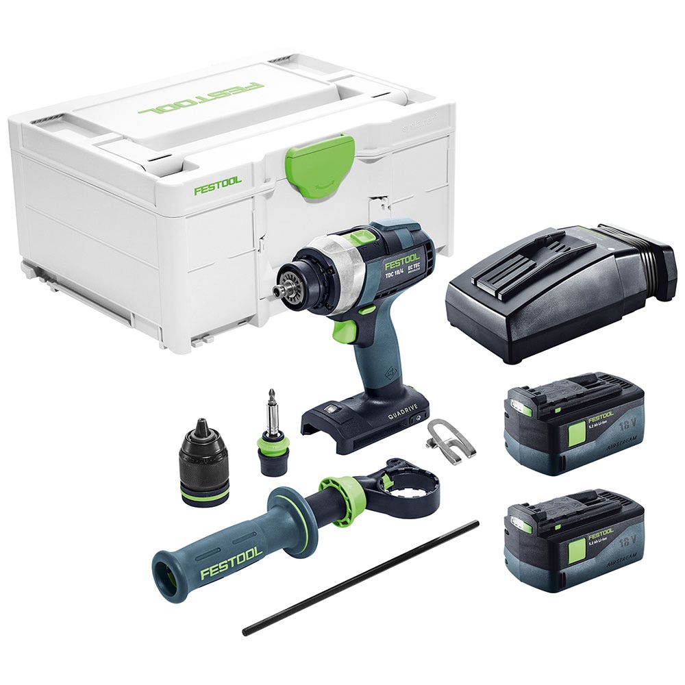 FESTOOL 18V 2 x 5,2 Ah 13mm TDC Bohrschrauber-Set 577284