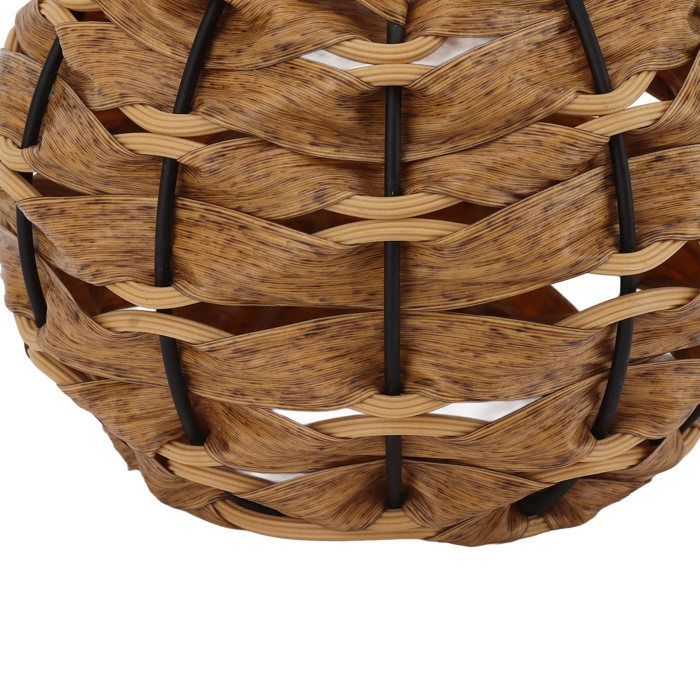 OMABETA Suspension en rotin Lanterne solaire d'extérieur LED étanche en boule de rotin creuse avec poignée pour jardin lampion