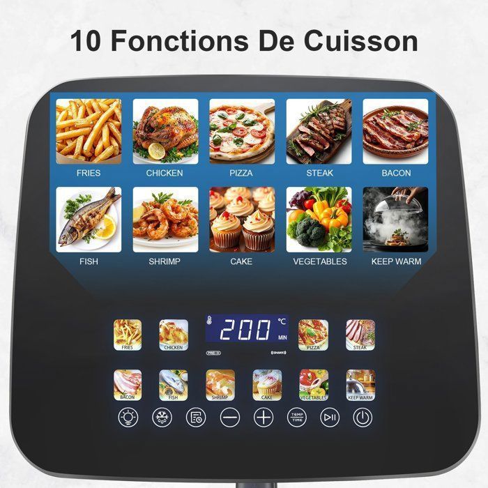 Air Fryer - KOTICIDSIN - KotiCidsin - 11L - 2000W - Touchscreen with viewing window