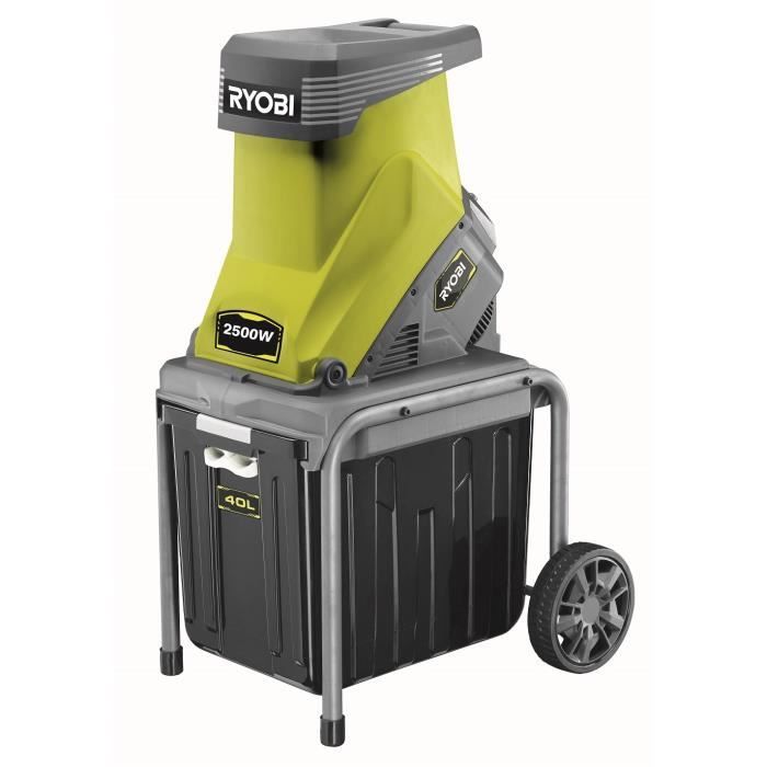RYOBI - 2500W havekværn - Knivbakke - 45 mm kværnkapacitet - 10:1 kværnforhold - 40L opsamlingsboks - RSH2545B