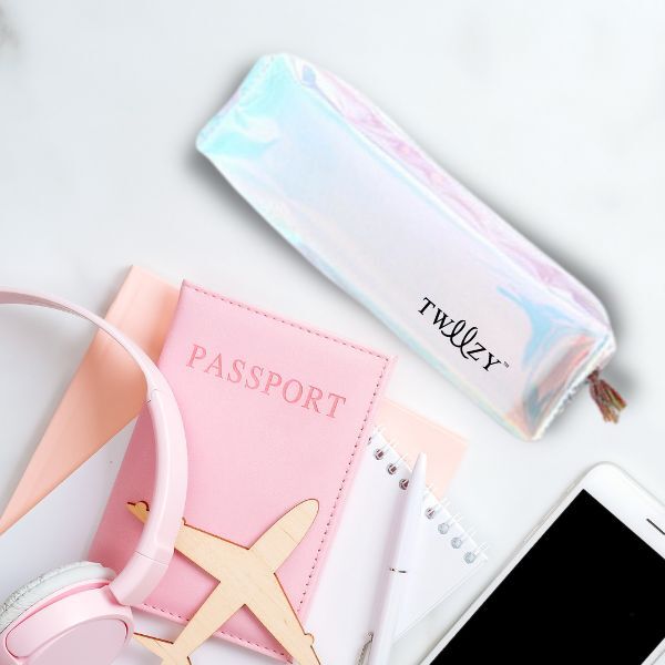Nécessaire de viagem Tweezy Metallic Pastel para cosméticos