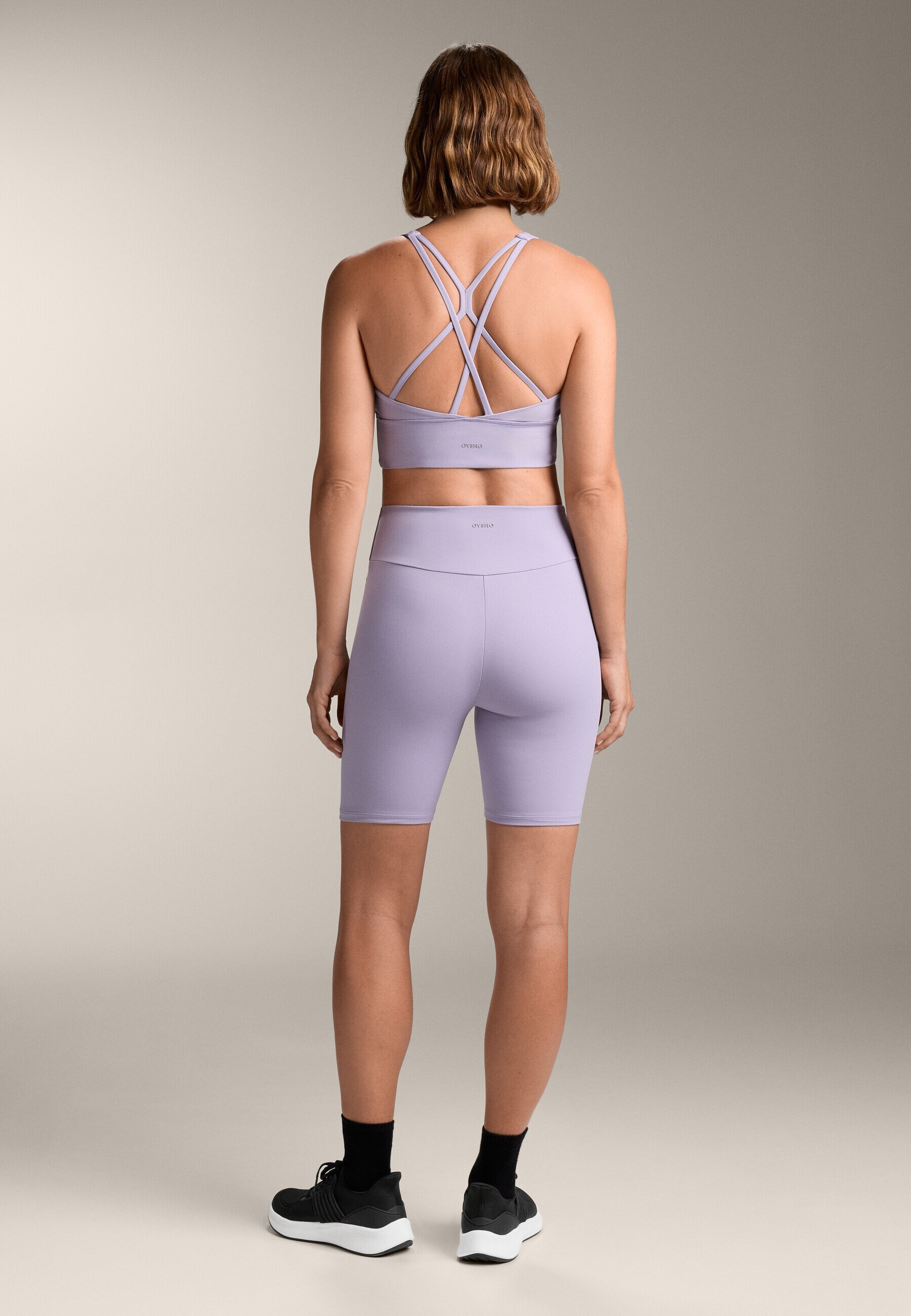 OYSHO COMFORTLUX HIGH RISE 20cm BIKER - Pantaloncini sportivi - color oro rosa