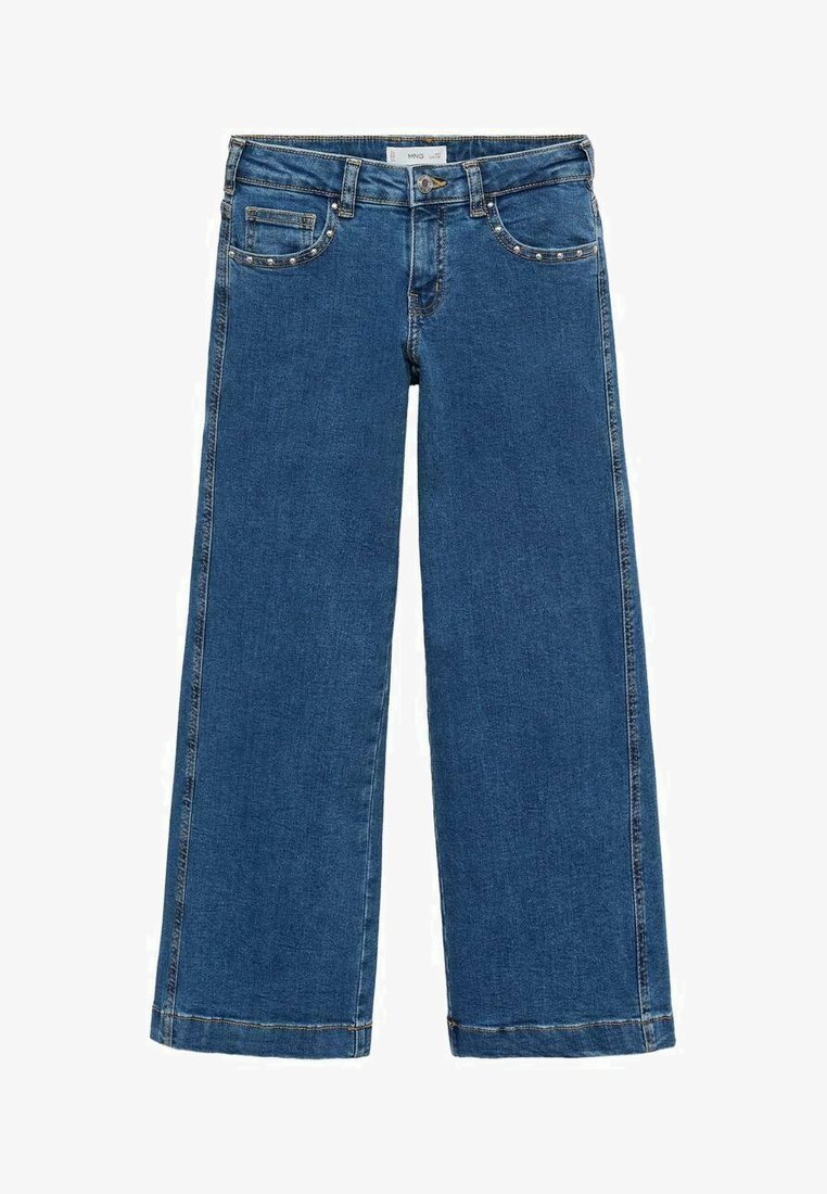 Mango Kids WIDE MET STUDS - Jeansy dzwony - ciemnoniebieskie