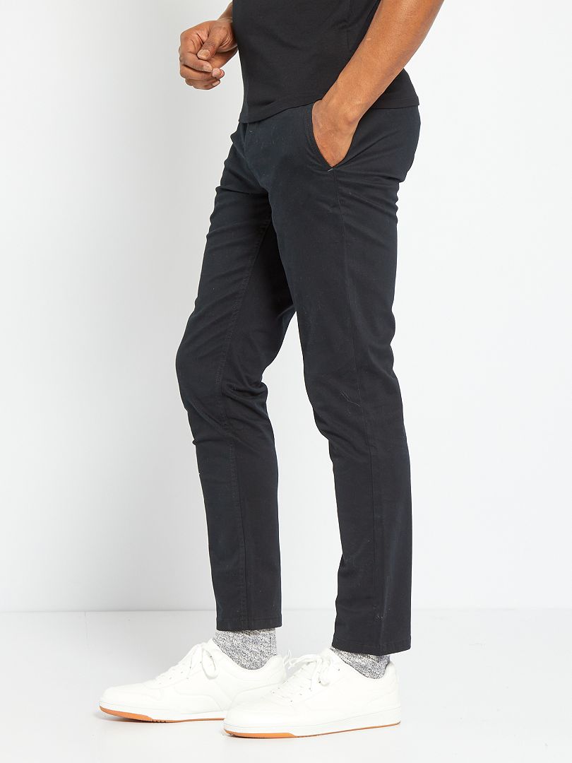 Slim Fit Chino Broek L30 - ZWART
