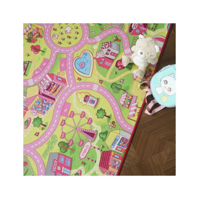 Alfombra de juegos infantil - Pista de coches - Compras - 160 x 230 cm