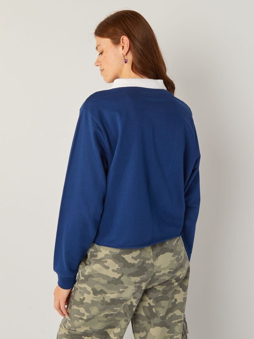 Moletom 'Yale' em tecido fleece - azul marinho