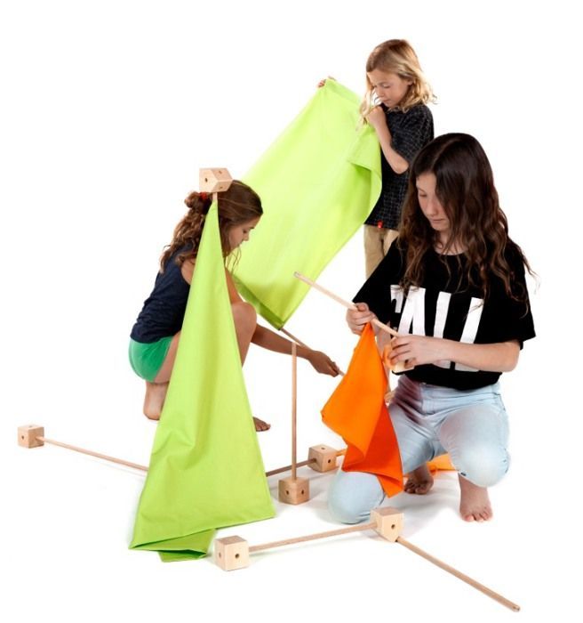 Conjunto de construção educativo - Trigonos - Família Trigonos Color Frukto - 79 peças - Idade: 4+ - Madeira