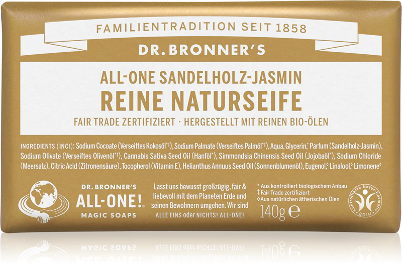 Sabonete em barra de sândalo e jasmim do Dr. Bronner