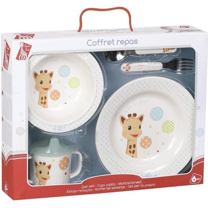 Baby-Essgeschirr-Set „Sophie die Giraffe“, Ballon-Design