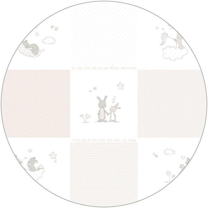 Parc hexagonal - ROBA - FOX & BUNNY - De la naissance jusqu'à 15 kg - Réglable - Roulettes - Blanc laqué