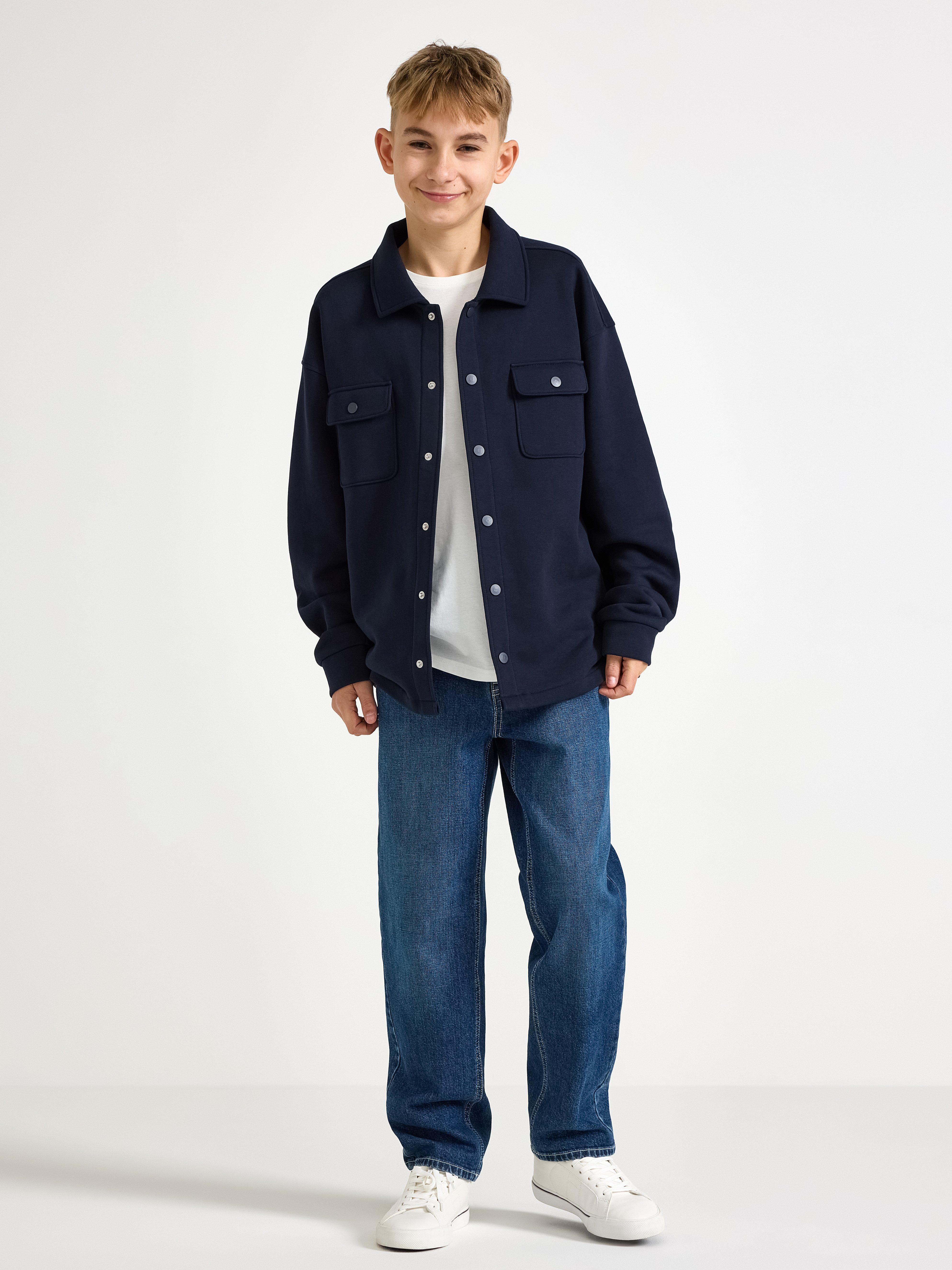 Overshirt i trikå Dark Navy