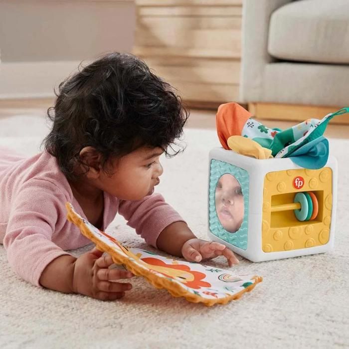 Activiteitenkubus - Fisher-Price - HML64 - Sensorisch - 6 tissues - Baby 3 maanden