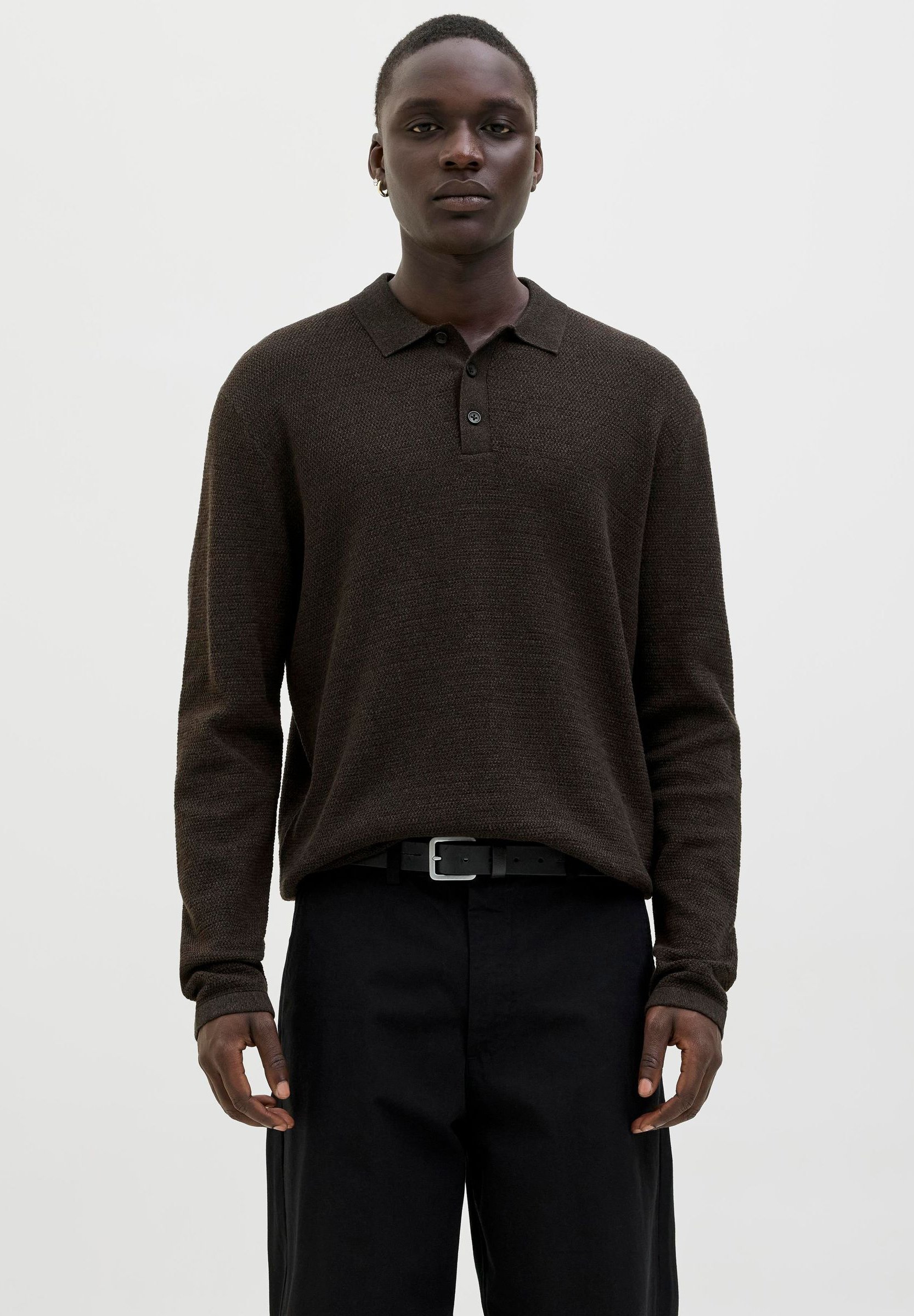 Jack & Jones JJEGEORGE LS SN - Poloskjorter - black