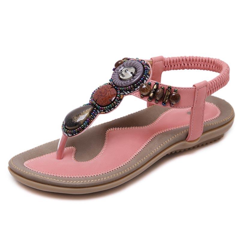 Sandali da donna boemi, scarpe etniche boeme estive da donna, sandali gladiatore romani comodi da donna
