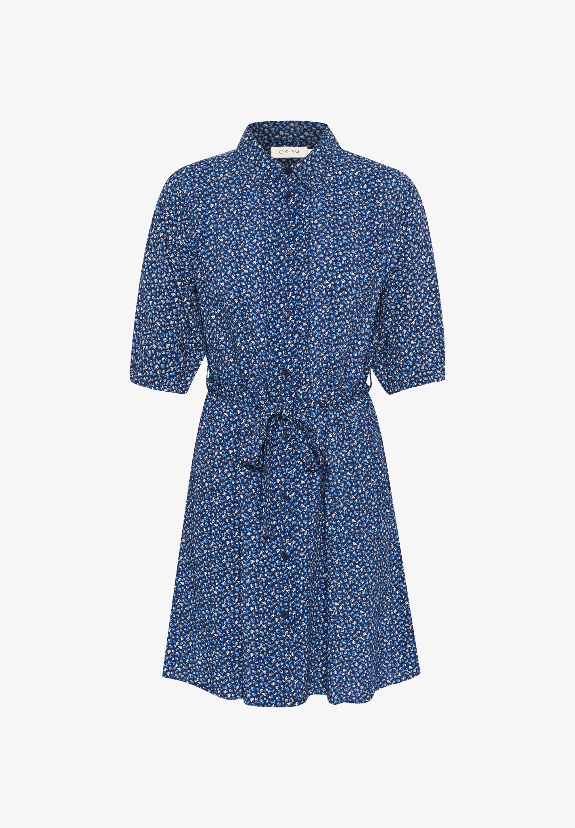 Cremefarbenes Hemdkleid CRTIAH - Tierhautblau