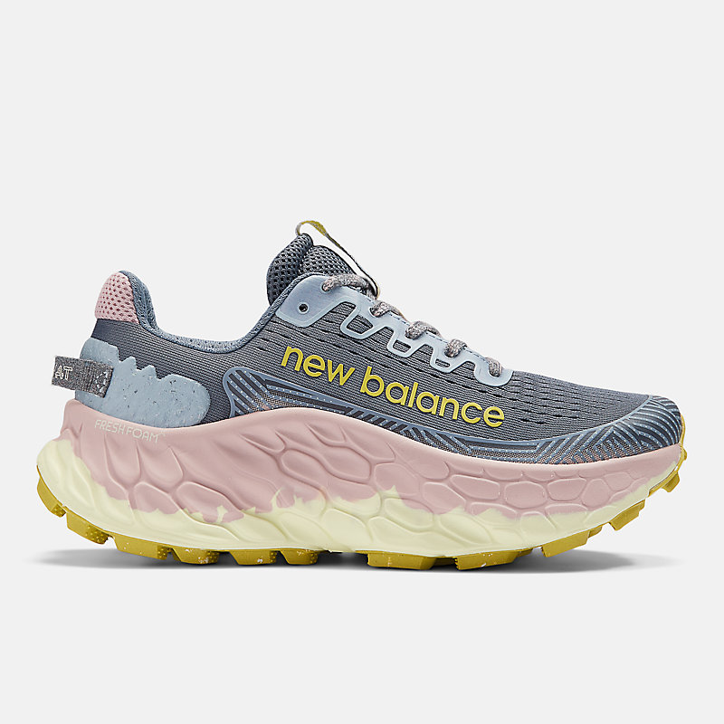 Fresh Foam X More Trail v3 für Damen – Arktisgrau mit Orb Pink und Teebaum