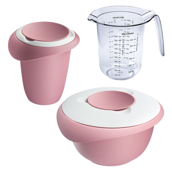 Roze driedelige set met rugpand.