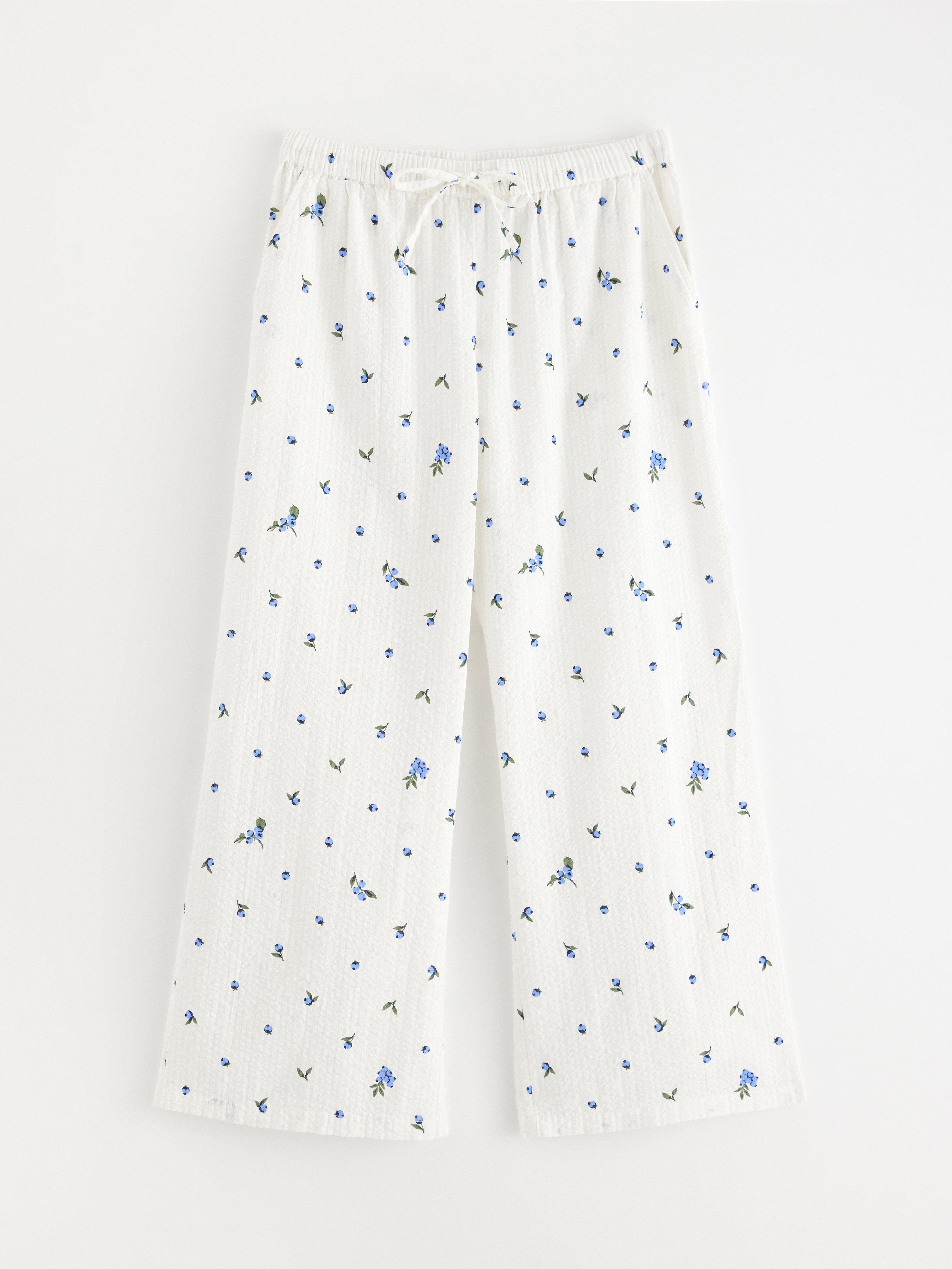 Pantalones de pijama con estampado de olas de arroyo