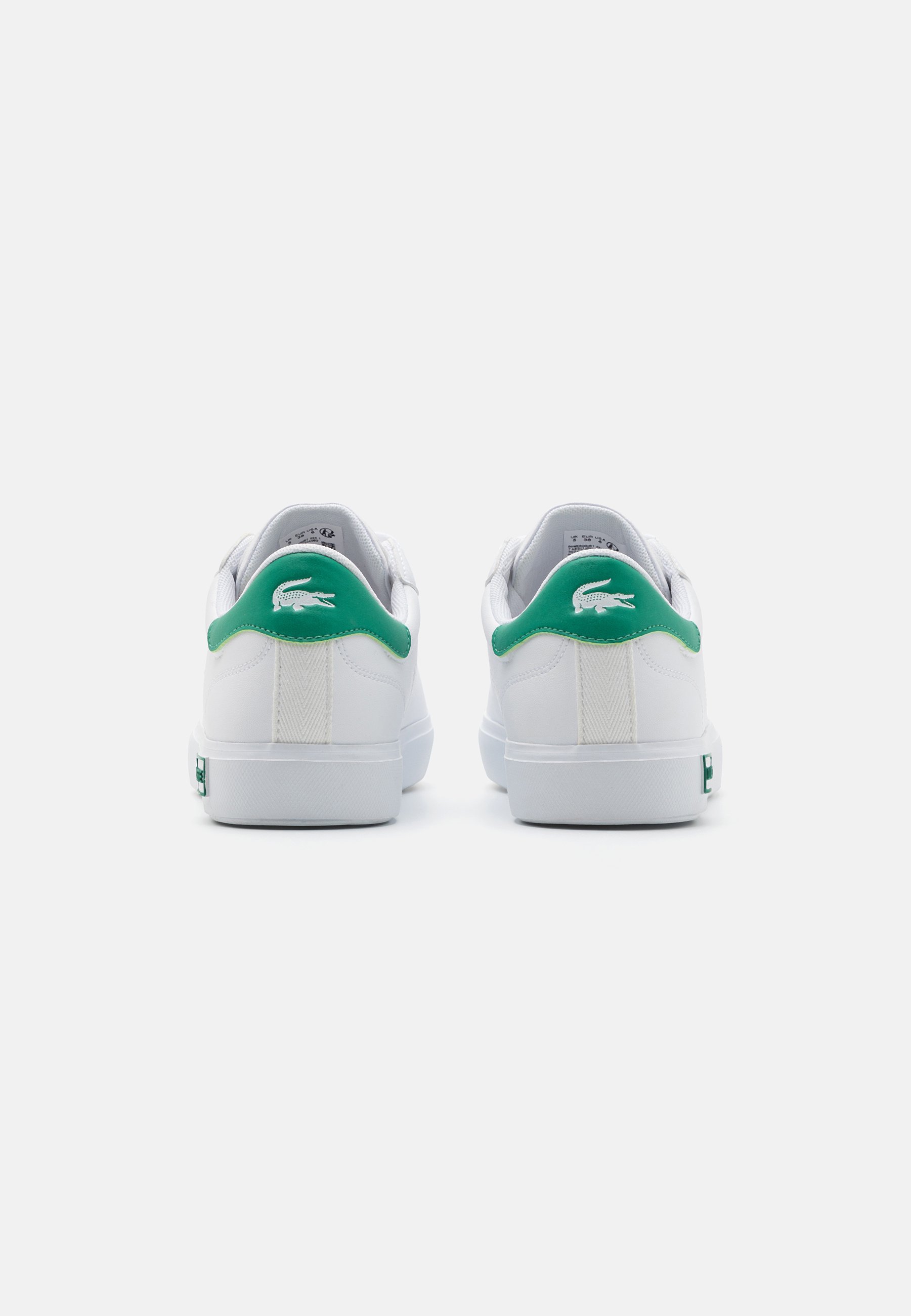 Lacoste POWERCOURT JUNIOR LACE UNISEX - Sneakers - wit/groen
