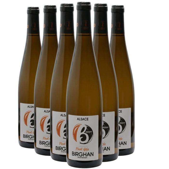 Birghan Alsace Pinot Gris Barrel Aged 2020 - Vino blanco de Alsacia (6x75cl) Orgánico