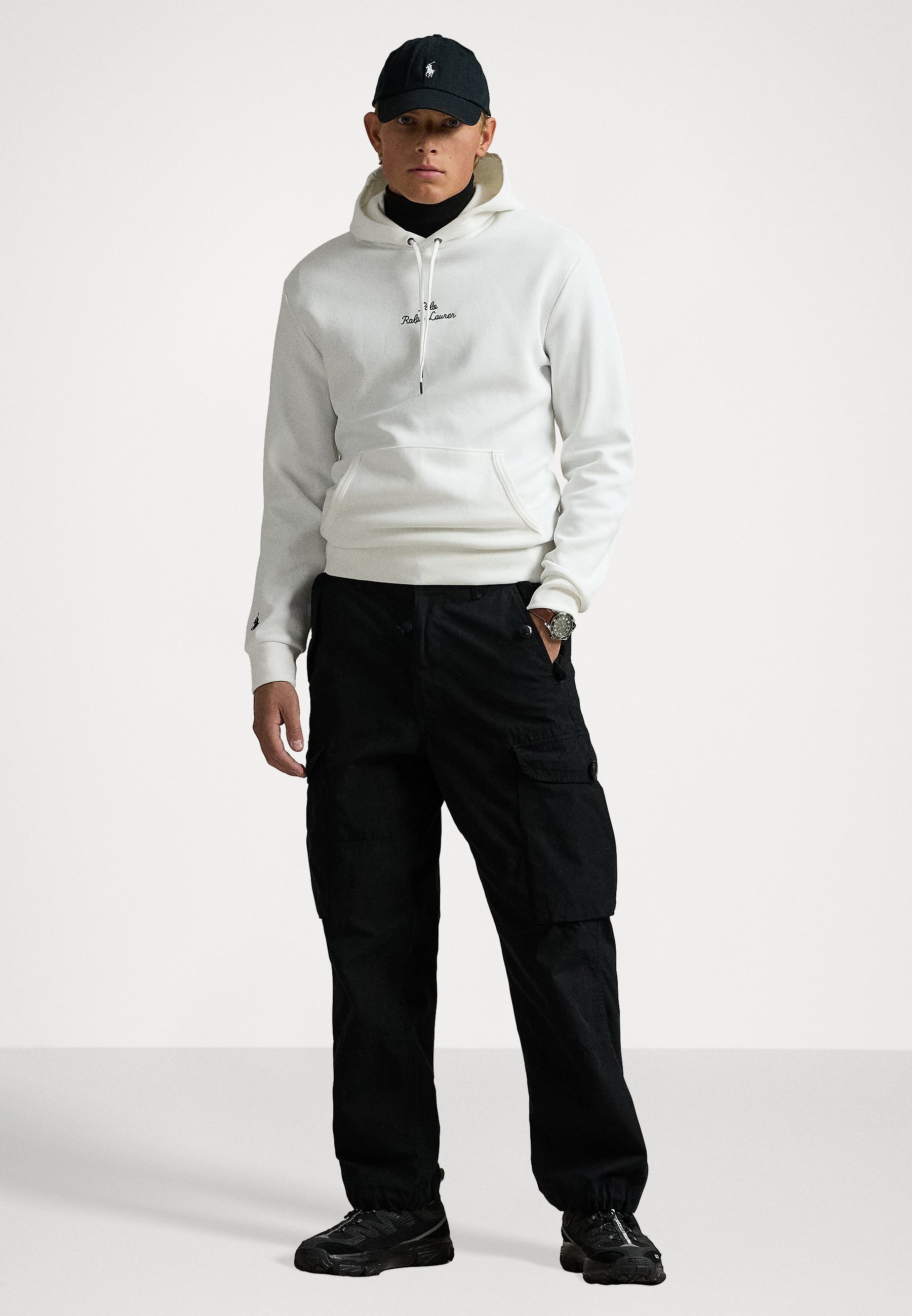Polo Ralph Lauren LOGO DUBBELGEBREIDE HOODIE - Hoodie - wit