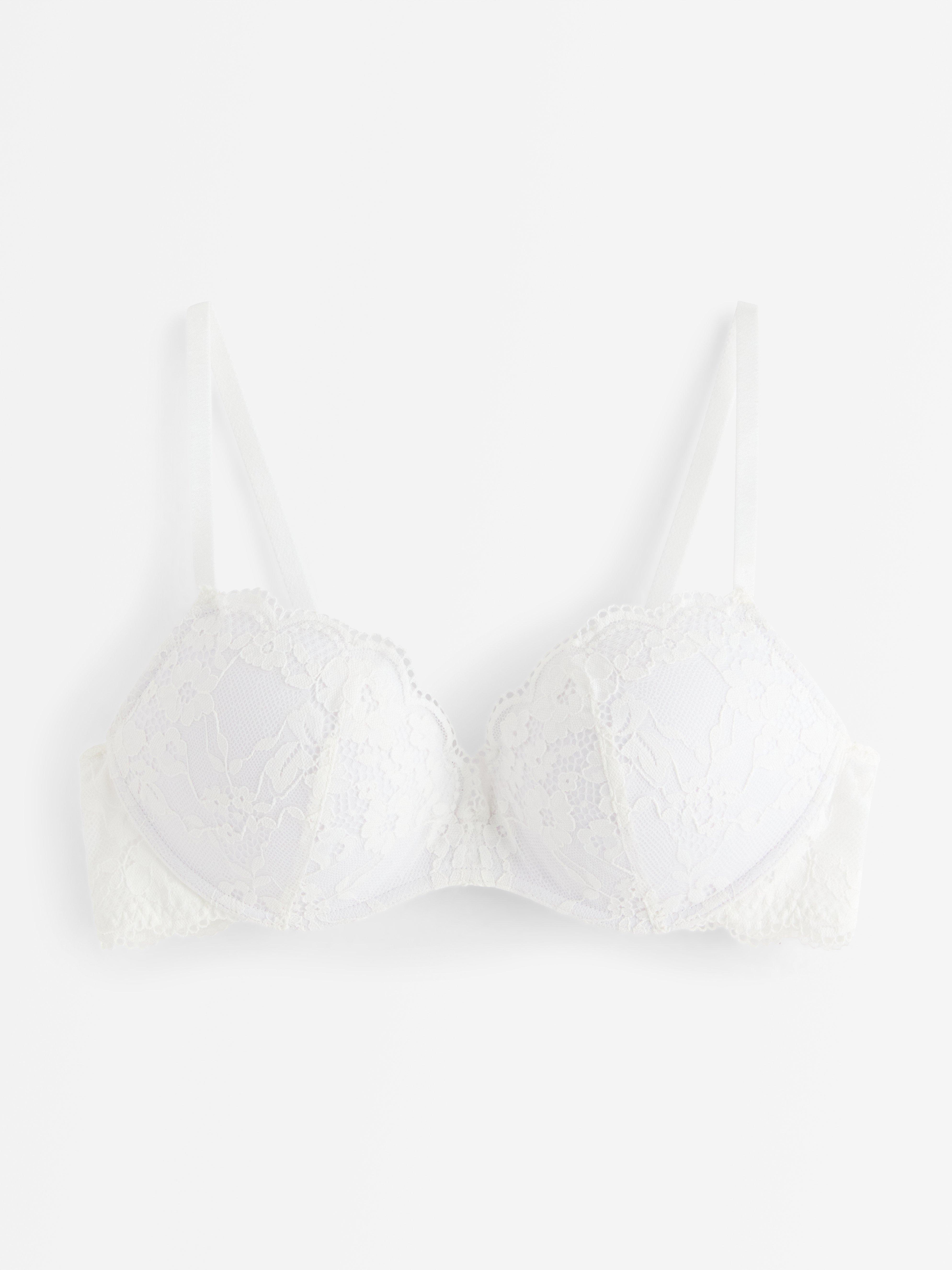 Push-up-bh med blonder Hvit