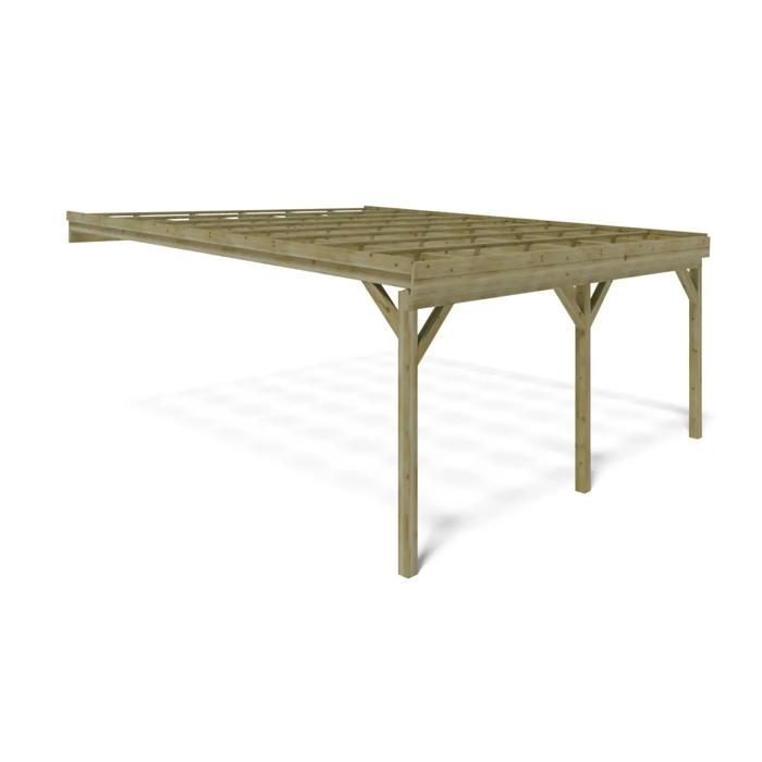 Carport, abri de voiture  5,80x5,06 m - 29 m2 - adossé  - CAR23