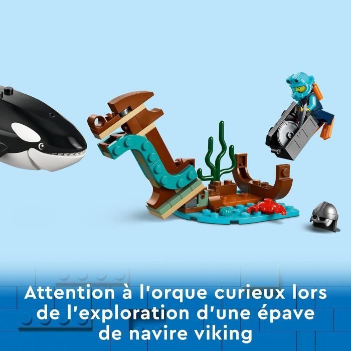 LEGO® City 60368 Le Navire d’Exploration Arctique, Jouet de Grand Bateau Flottant, Cadeau Enfants