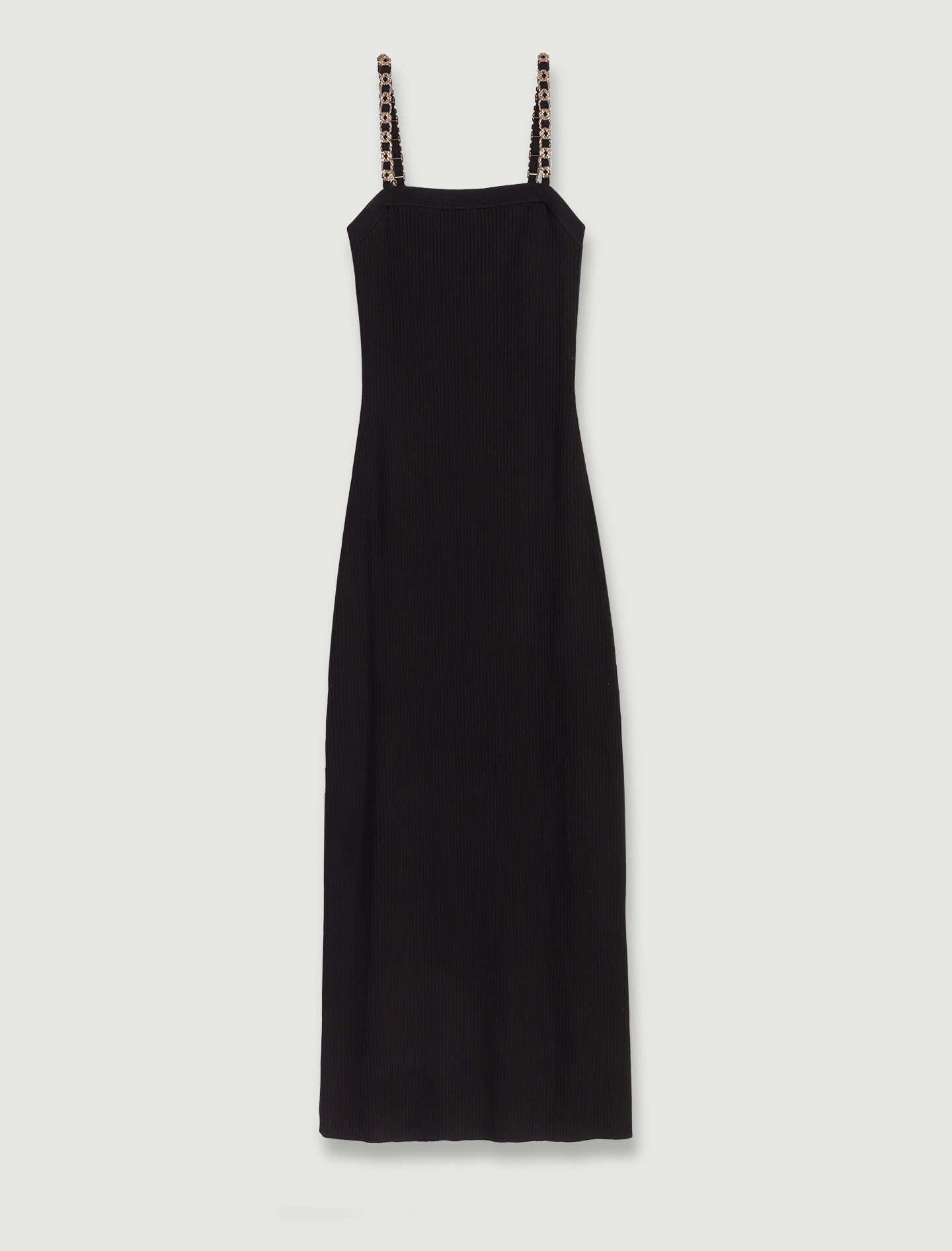 Rochie lungă tricotată - Neagră